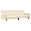 vidaXL Dvivietė sofa-lova su pakoja, kreminės spalvos, aksomas