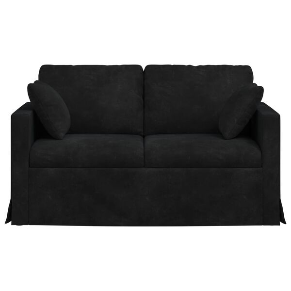 vidaXL Sofa Juoda 138 x 78 x 80 cm Aksomas