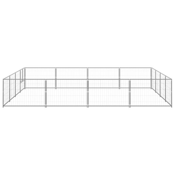 vidaXL Voljeras &scaron;unims, sidabrinės spalvos, 16m&sup2;, plienas