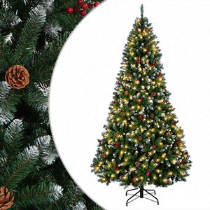 vidaXL Dirbtinė Sulankstoma Kalėdų Eglutė 210 cm 300 LED &Scaron;ilta balta