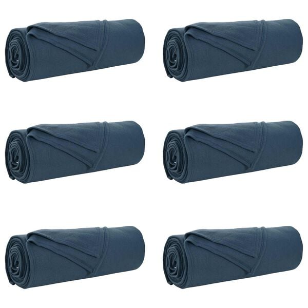 vidaXL Mesti antklodės 6 pcs Jūrinė mėlyna 280 x 210 cm Flysas