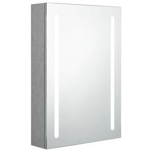 vidaXL Veidrodinė vonios spintelė su LED ap&scaron;vietimu, pilka, 50x13x70cm