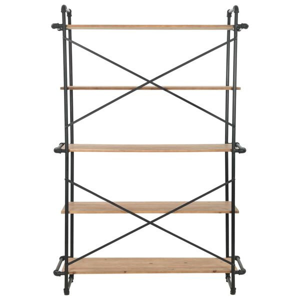 vidaXL Knygų lentyna, eglės mediena ir plienas, 120x42x180cm