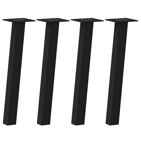 vidaXL Kavos staliuko kojelės, 4 vnt., juodos, 42 cm, plienas