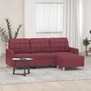 vidaXL Trivietė sofa su pakoja, raudonojo vyno spalvos, 180cm, audinys