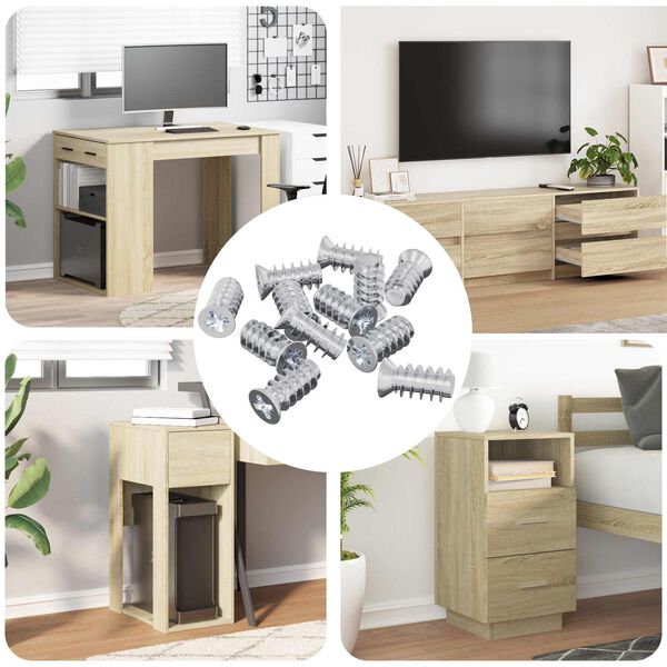 vidaXL Varžtas 12 pcs Sidabro M6 x 12 mm Geležis