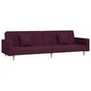 vidaXL Dvivietė sofa-lova su dvejomis pagalvėmis, violetinė, audinys