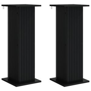 vidaXL Augalų stovas 2 vnt. Juoda 30,5 x 30 x 80,5 cm Apdirbta mediena
