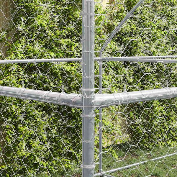 vidaXL &Scaron;unų narvas 4 pcs Sidabro 8 x 2 x 2 m Galvanizuotas plienas