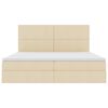 vidaXL Lova su daiktų laikymo vieta ir LED su LED Kremas 200 x 200 cm