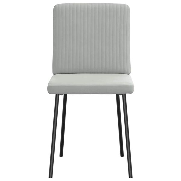 vidaXL Valgomojo kėdės, 4vnt., šviesiai pilkos spalvos, aksomas