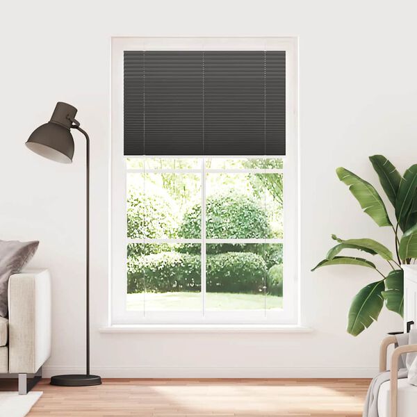 vidaXL Plisuota žaliuze juoda 115x200 cm audinio plotis 114,4 cm