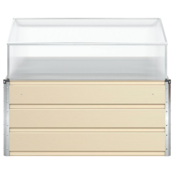 vidaXL Lovelis Ivory 100 x 100 x 77 cm Cinkuota plienas