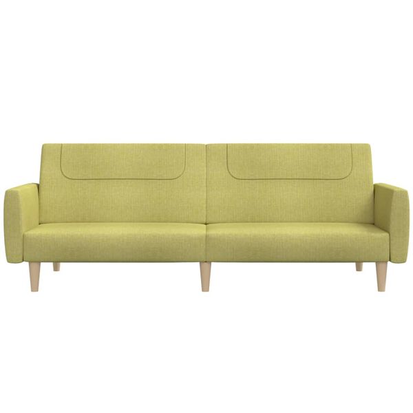 vidaXL Dvivietė sofa-lova, žalios spalvos, audinys