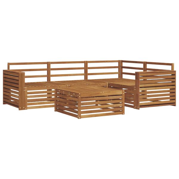 vidaXL Lauko sofos komplektas 5 pcs Natūrali Kietos akacijos mediena