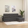 vidaXL Trivietė sofa su pakoja, pilkos spalvos, 180cm, dirbtinė oda