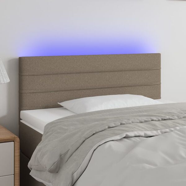 vidaXL Galvūgalis su LED, taupe spalvos, 90x5x78/88cm, audinys