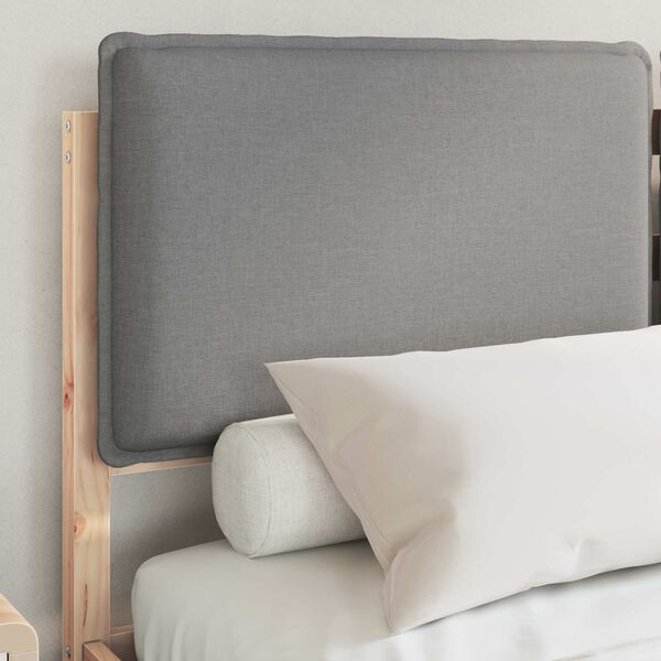 vidaXL Lovo rėmas su apmu&scaron;tu galvūgaliu &Scaron;viesiai pilka 120 x 190 cm