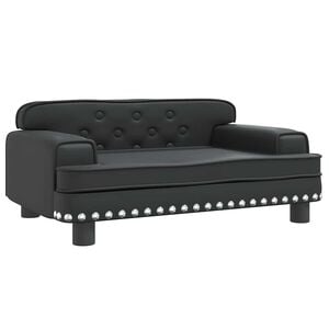 vidaXL Vaiki&scaron;ka sofa, juodos spalvos, 70x45x30cm, dirbtinė oda