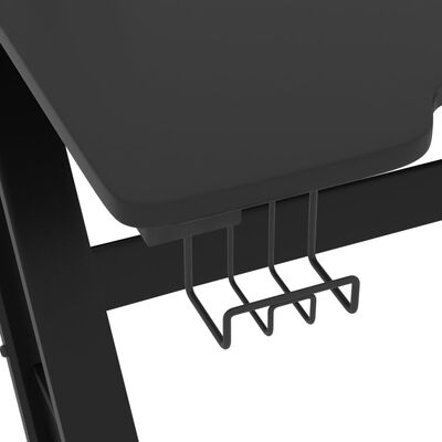 vidaXL Žaidimų stalas su ZZ formos kojelėmis, juodas, 90x60x75cm