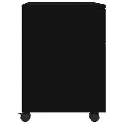 vidaXL Dokumentų spintelė su ratukais, juoda, 45x38x54cm, mediena