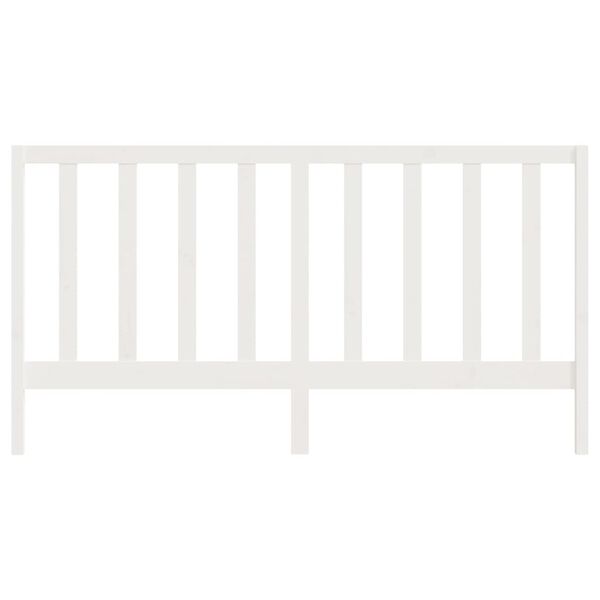 vidaXL Lovos galvūgalis, baltas, 186x4x100cm, pu&scaron;ies medienos masyvas