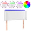 vidaXL Galvūgalis su LED, baltos spalvos, 93x16x78/88cm, dirbtinė oda