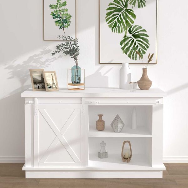 vidaXL Stumdomų spintelės durelių rinkinys, baltas, 152cm, plienas