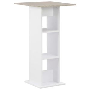 vidaXL Baro stalas, balta ir betono, 60x60x110cm