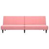 vidaXL Dvivietė sofa-lova, rožinės spalvos, aksomas