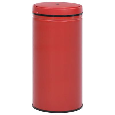 vidaXL Automatinė šiukšliadėžė su jutikliu, raudona, plienas, 70l