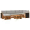 vidaXL Lauko sofos komplektas 8 vnt. Natūrali ir &scaron;viesiai pilka