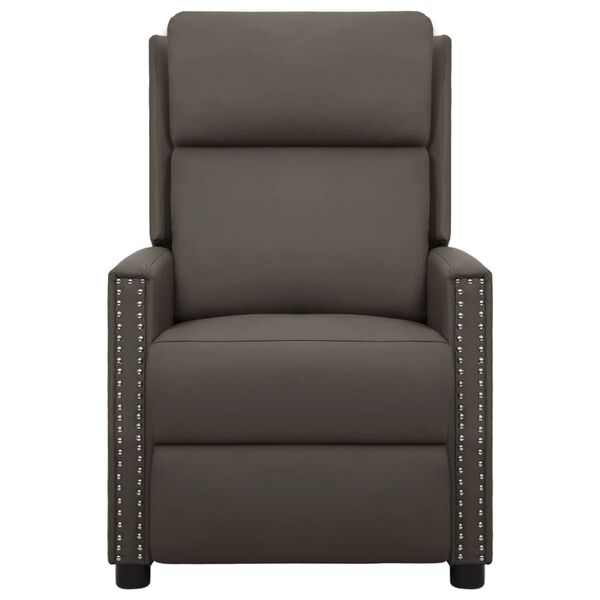 vidaXL Atsistojantis masažinis krėslas, pilkos spalvos, dirbtinė oda