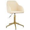 vidaXL Pasukamos valgomojo kėdės, 6vnt., kreminės spalvos, aksomas