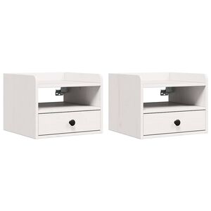 vidaXL Naktinis staliukas 2 pcs Balta 38 x 36 x 29,5 cm Pu&scaron;ies masyvas