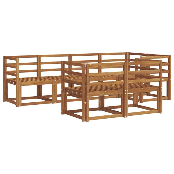 vidaXL Lauko sofos komplektas su pagalve 7 pcs Natūralus ir antracitas