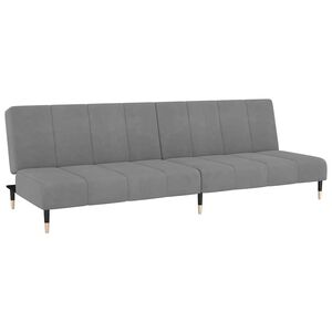 vidaXL Dvivietė sofa-lova, &scaron;viesiai pilkos spalvos, aksomas