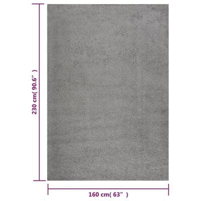 vidaXL Shaggy tipo kilimas, pilkas, 160x230cm, aukšti šereliai