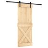 vidaXL Slankios durys Natūrali ir juoda 80 x 210 cm