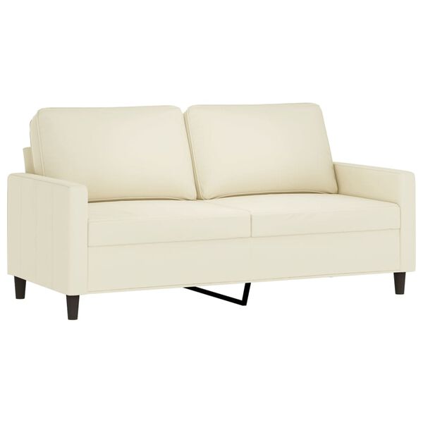 vidaXL Dvivietė sofa, kreminės spalvos, 140cm, aksomas