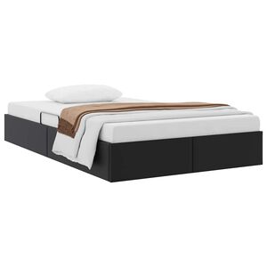 vidaXL Saugos lova su čiužiniu Juoda 120 x 200 cm Dirbtinė oda