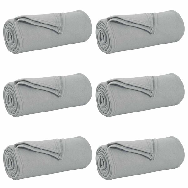 vidaXL Mesti antklodės 6 pcs Pilka 240 x 220 cm Flysas