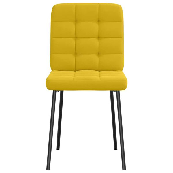 vidaXL Valgomojo kėdės, 2vnt., geltonos spalvos, aksomas