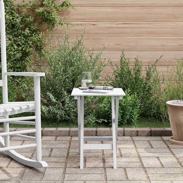 vidaXL &Scaron;oninis staliukas, baltas, tuopos masyvas, sulankstomas