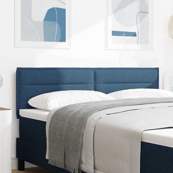 vidaXL LED galvūgalis su galvūgalio Mėlyna 144 cm Poliesteris