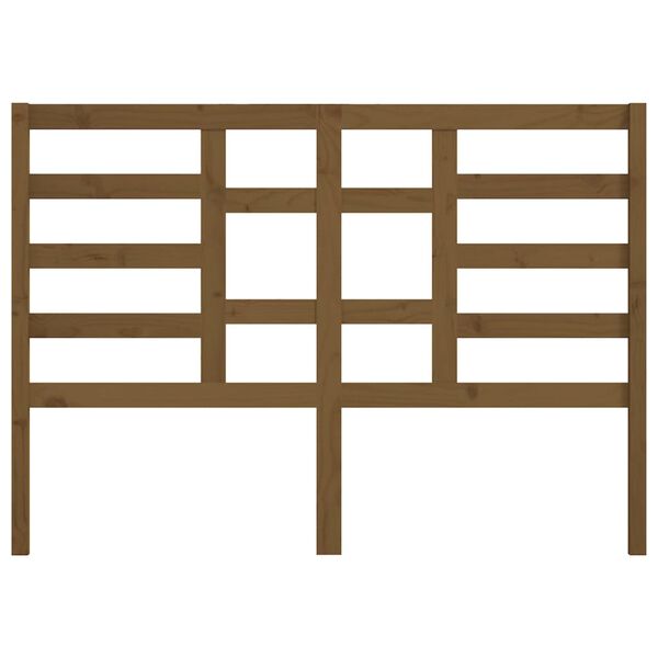 vidaXL Lovos galvūgalis, medaus rudas, 141x4x104cm, pu&scaron;ies masyvas