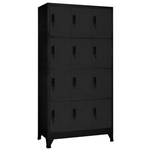 vidaXL Persirengimo spintelė, juodos spalvos, 90x45x180cm, plienas