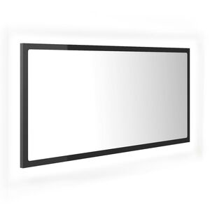 vidaXL Vonios LED veidrodis, pilkas, 90x8,5x37cm, akrilas, blizgus