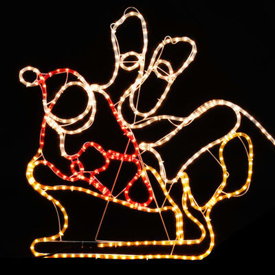 vidaXL Kalėdinė lempučių ekspozicija, 4 elniai ir rogės, 500x80cm, XXL