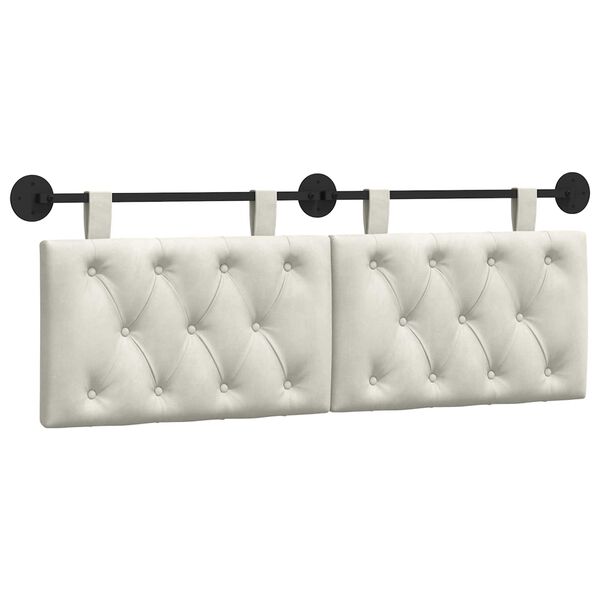 vidaXL Kabantysis galvūgalis Kreminė 150 x 55 x 7 cm Aksomas